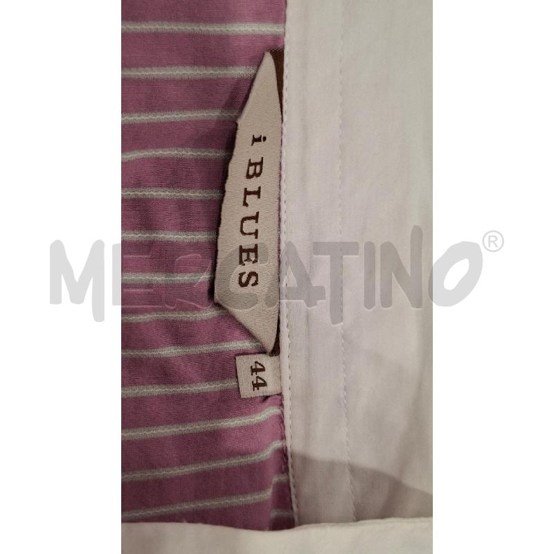 CAMICIA DONNA IBLUES RIGHE ROSA E BIANCHE MISTO COTONE | Mercatino dell'Usato Salerno fratte 3
