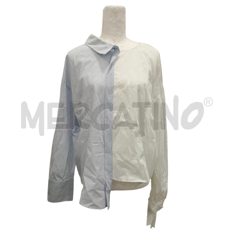 CAMICIA DONNA LIVIANA CONTI 80X100 COTONE META' BIANCA E META' CELESTE | Mercatino dell'Usato Salerno fratte 1