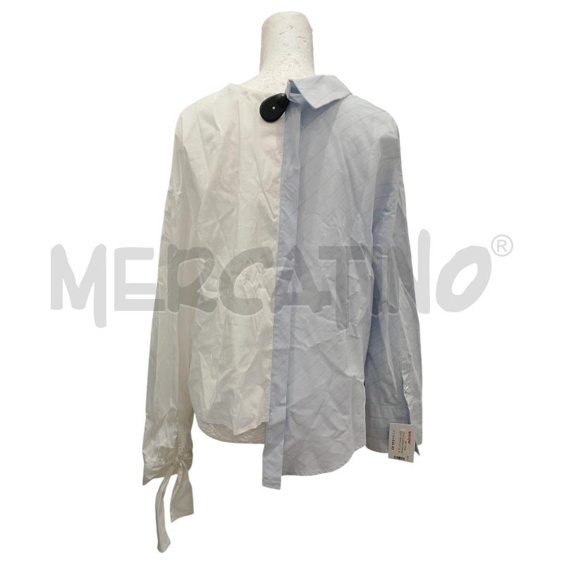 CAMICIA DONNA LIVIANA CONTI 80X100 COTONE META' BIANCA E META' CELESTE | Mercatino dell'Usato Salerno fratte 2