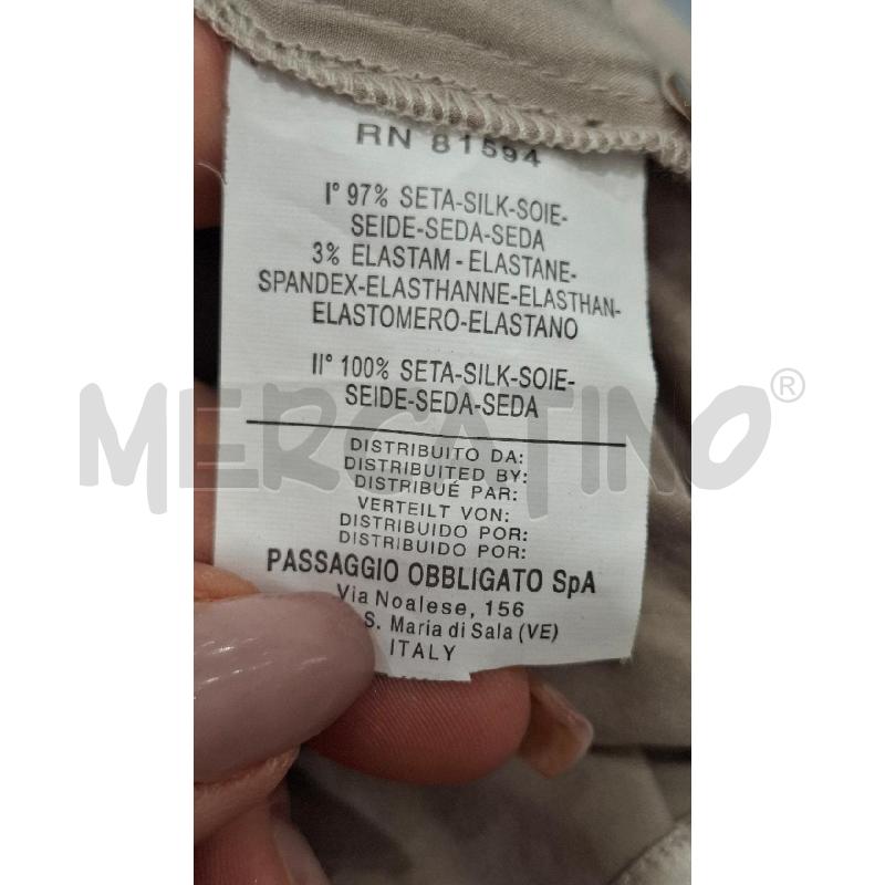 CAMICIA DONNA NARA CAMICIE TORTORA LUCIDO IN SETA | Mercatino dell'Usato Salerno fratte 4