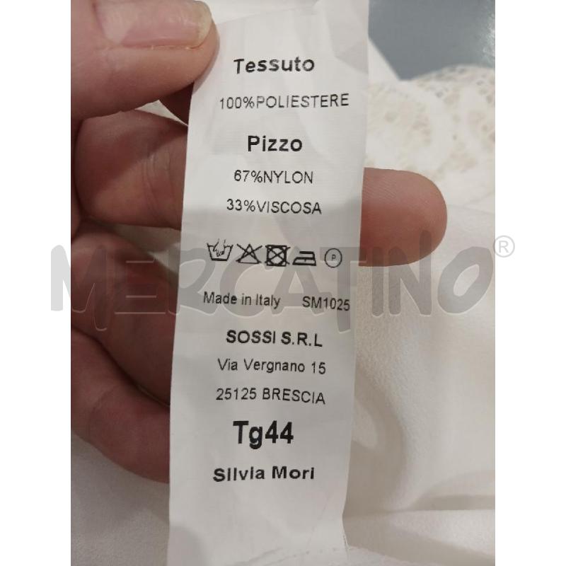CAMICIA DONNA SILVIA MORI BIANCA MAN. TRAF | Mercatino dell'Usato Salerno fratte 4