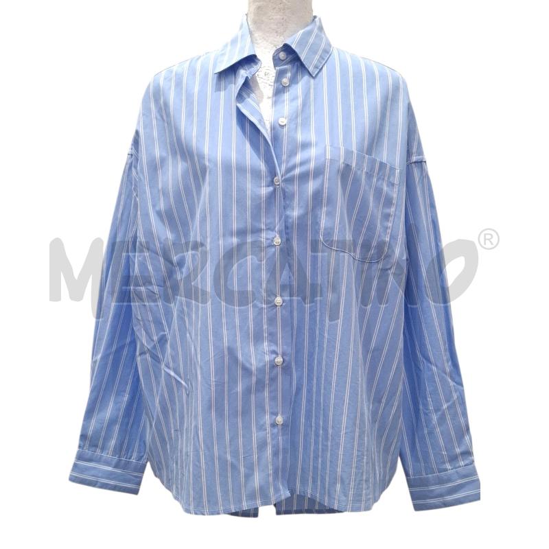 CAMICIA DONNA SISLEY RIGHE CELESTE RIGHE BIANCHE | Mercatino dell'Usato Salerno fratte 1
