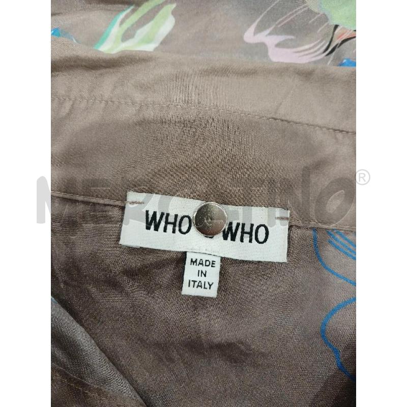 CAMICIA DONNA WHO S WHO COLOR TORTORA MOTIVO FLOREALE 100X100 SETA | Mercatino dell'Usato Salerno fratte 3