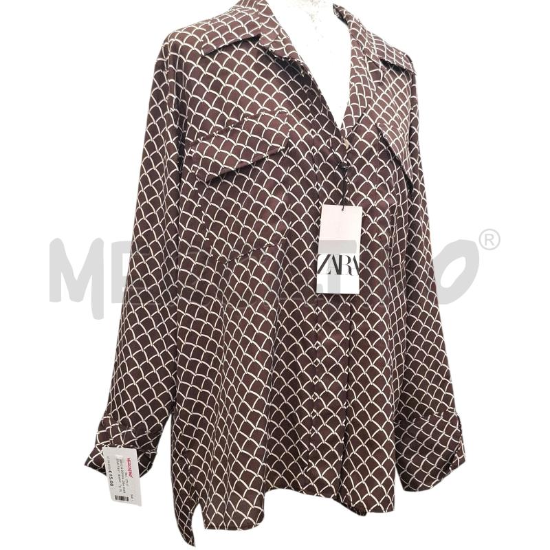 CAMICIA DONNA ZRA MARRONE FANT. BIANCA CARTELL. | Mercatino dell'Usato Salerno fratte 1