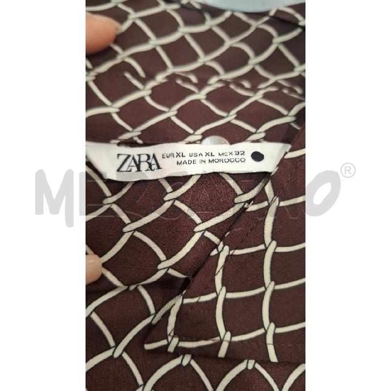 CAMICIA DONNA ZRA MARRONE FANT. BIANCA CARTELL. | Mercatino dell'Usato Salerno fratte 3