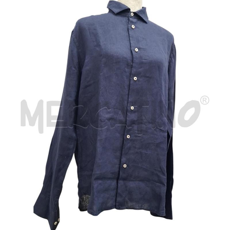 CAMICIA UOMO DETWELVE BLU NAVY 100X100 LINO | Mercatino dell'Usato Salerno fratte 1