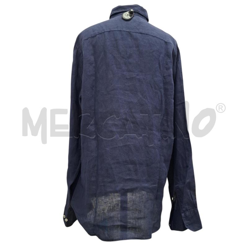 CAMICIA UOMO DETWELVE BLU NAVY 100X100 LINO | Mercatino dell'Usato Salerno fratte 2