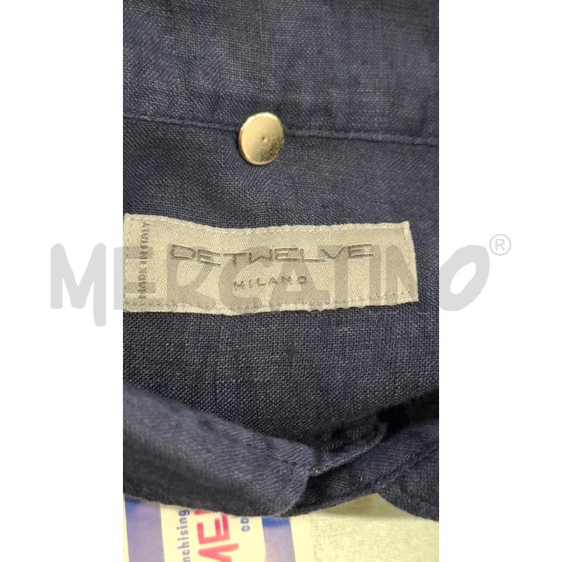 CAMICIA UOMO DETWELVE BLU NAVY 100X100 LINO | Mercatino dell'Usato Salerno fratte 3