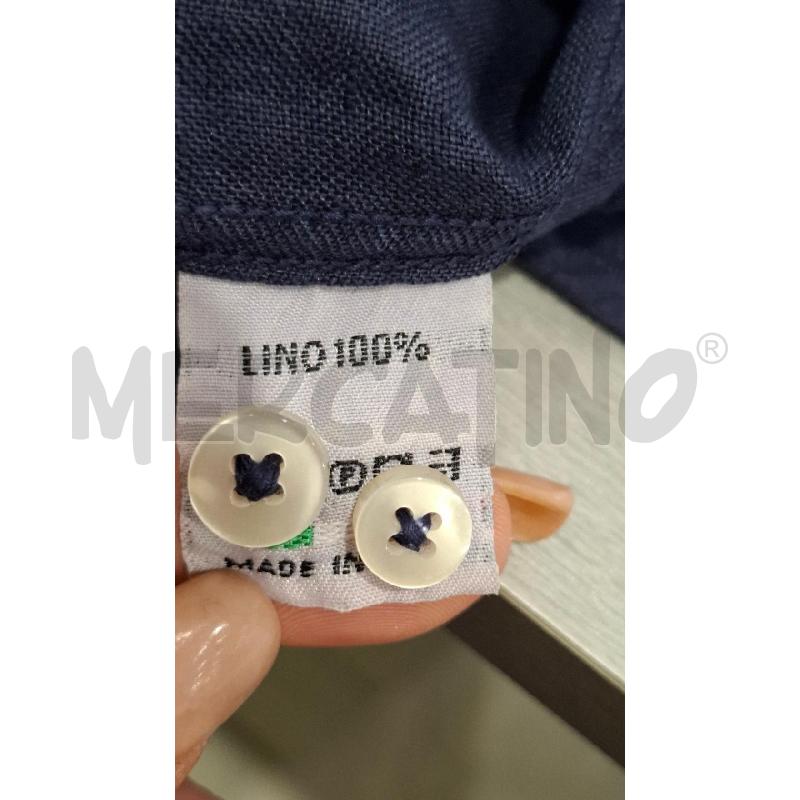 CAMICIA UOMO DETWELVE BLU NAVY 100X100 LINO | Mercatino dell'Usato Salerno fratte 4