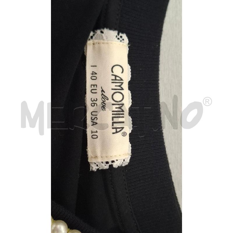 CANOTTA DONNA CAMOMILLA NERA SCRITTA FEMINIST DORATA | Mercatino dell'Usato Salerno fratte 3