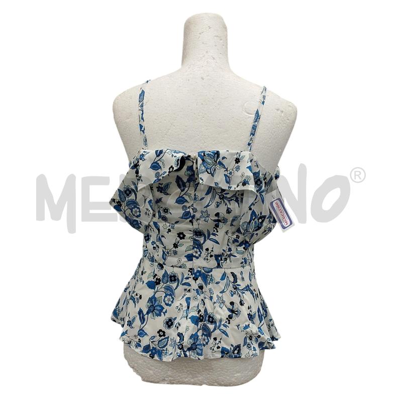 CANOTTA DONNA LIU JO BASE BIANCA FANT. FIORI AZZURRA | Mercatino dell'Usato Salerno fratte 2