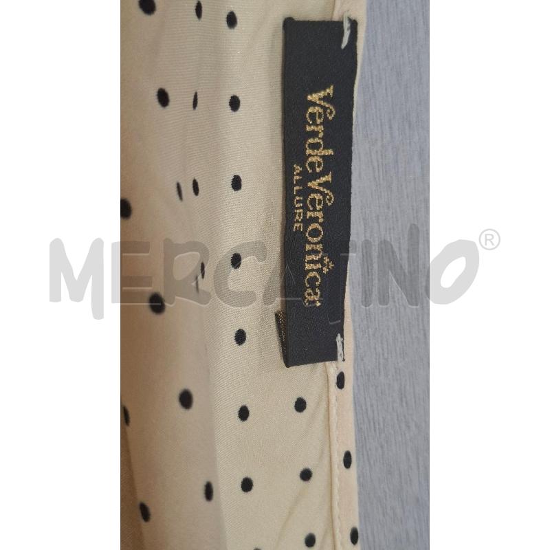 CANOTTA DONNA VERDE VERONICA PURA SETA BEIGE POIS NERI | Mercatino dell'Usato Salerno fratte 3