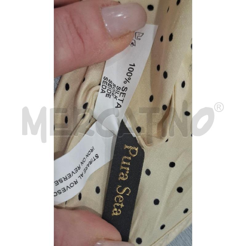 CANOTTA DONNA VERDE VERONICA PURA SETA BEIGE POIS NERI | Mercatino dell'Usato Salerno fratte 4
