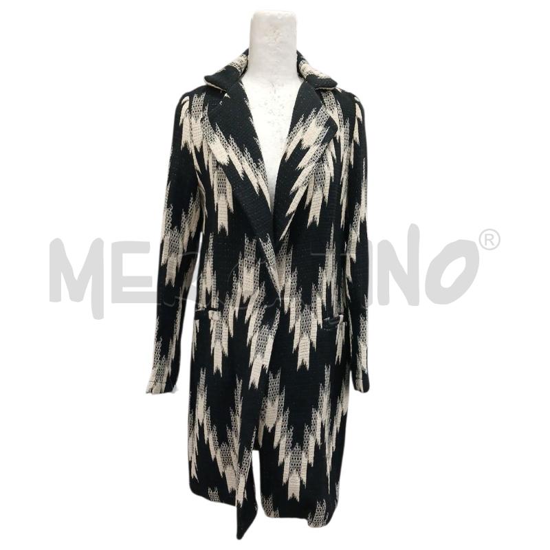 CAPPOTTO DONNA TOY G NERO SFUM BEIGE MISTO COTONE | Mercatino dell'Usato Salerno fratte 1