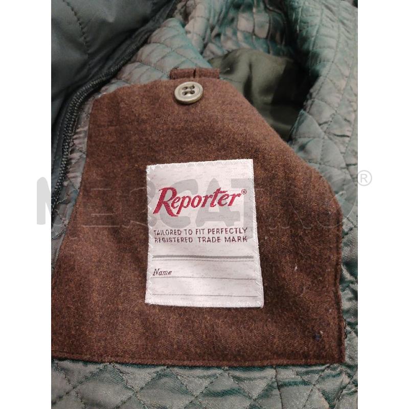 CAPPOTTO UOMO REPORTER VERDE MELANGE CON DOPPIOPETTO STACCABILE TG.48 | Mercatino dell'Usato Salerno fratte 3