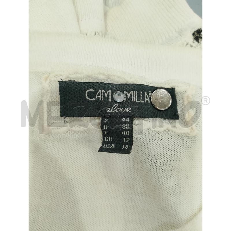 CARDIGAN DONNA CAMOMILLA BIANCO AVANTI TRAF. FIORI NERI | Mercatino dell'Usato Salerno fratte 3