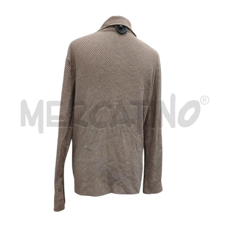 CARDIGAN DONNA GREY DANIELE ALESSANDRINI MARRONE/BEIG EFFETTO NIDO D'APE TG.48E | Mercatino dell'Usato Salerno fratte 2