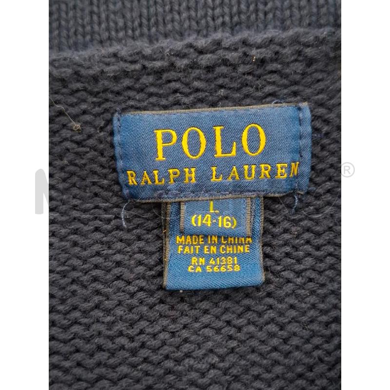 CARDIGAN DONNA RALPH LAUREN BLU NAVY LOGO ROSSO | Mercatino dell'Usato Salerno fratte 3
