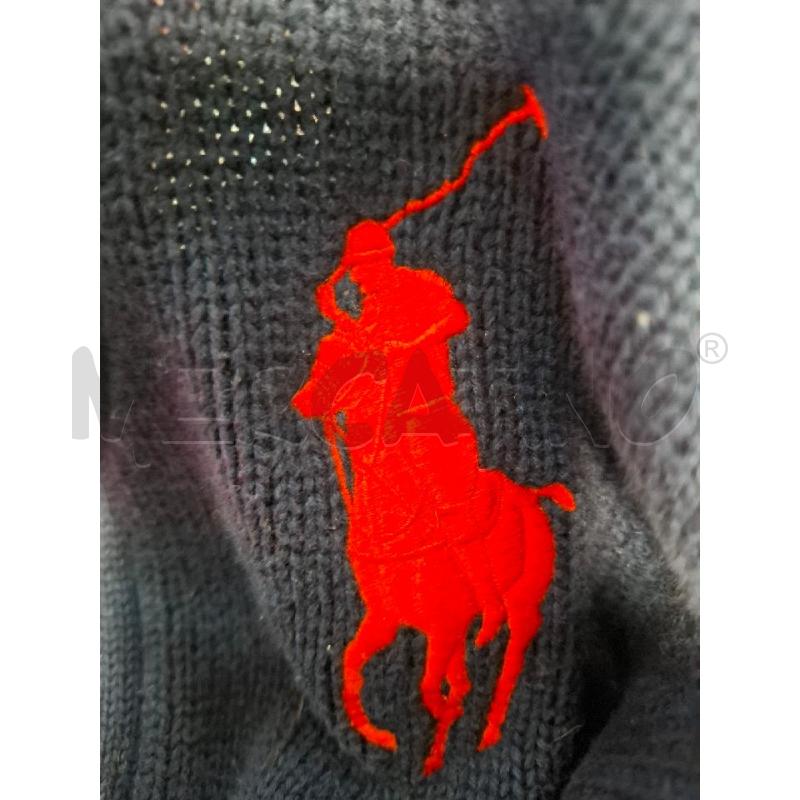 CARDIGAN DONNA RALPH LAUREN BLU NAVY LOGO ROSSO | Mercatino dell'Usato Salerno fratte 5
