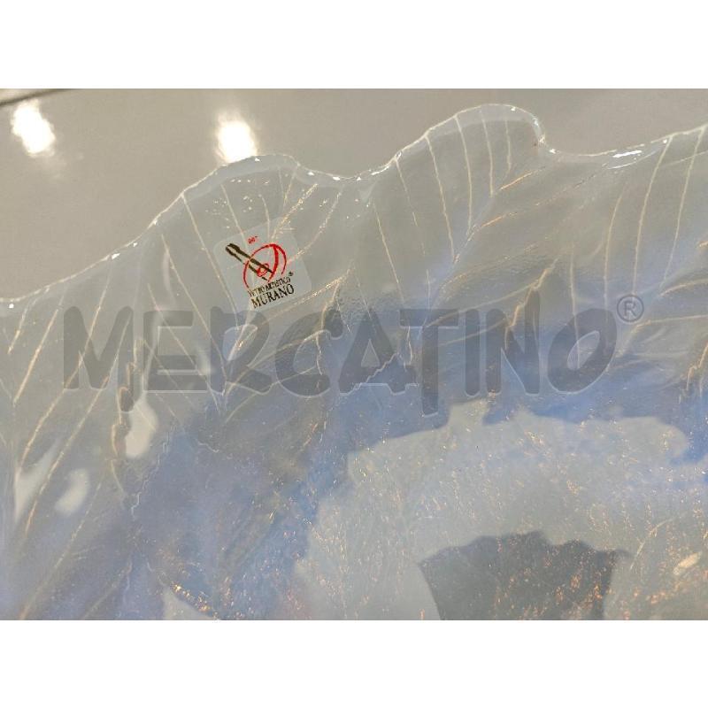 CENTROTAVOLA YALOS VETRO MURANO LUNA COPPA FIORE ANICE OPALESCENTE  | Mercatino dell'Usato Salerno fratte 2
