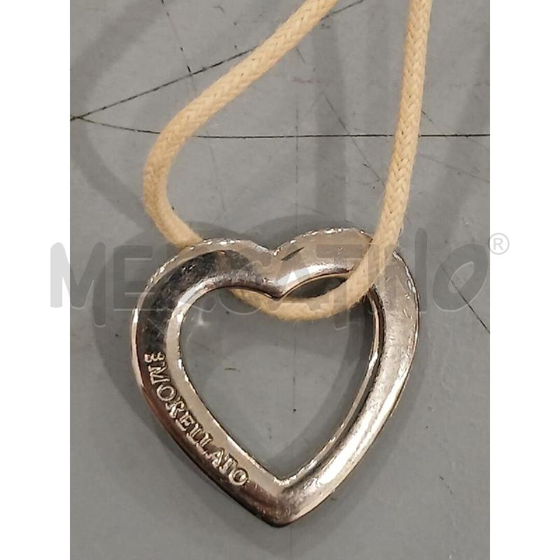 CIONDOLO MORELLATO CUORE LACCIO BIANCO | Mercatino dell'Usato Salerno fratte 2