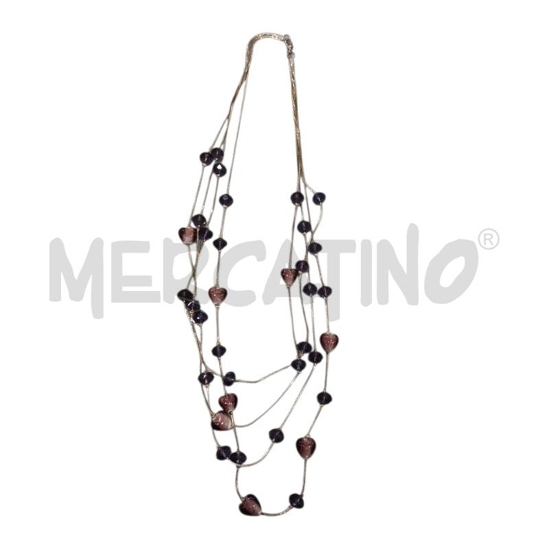 COLLANA A 4 FILI PIETRE LILLA E VIOLA | Mercatino dell'Usato Salerno fratte 1