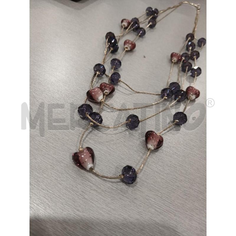 COLLANA A 4 FILI PIETRE LILLA E VIOLA | Mercatino dell'Usato Salerno fratte 2