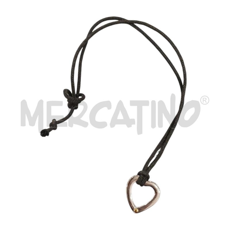 COLLANA CIONDOLO MORELLATO CUORE LACCIO NERO | Mercatino dell'Usato Salerno fratte 1