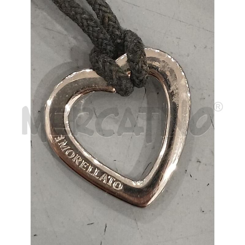COLLANA CIONDOLO MORELLATO CUORE LACCIO NERO | Mercatino dell'Usato Salerno fratte 2
