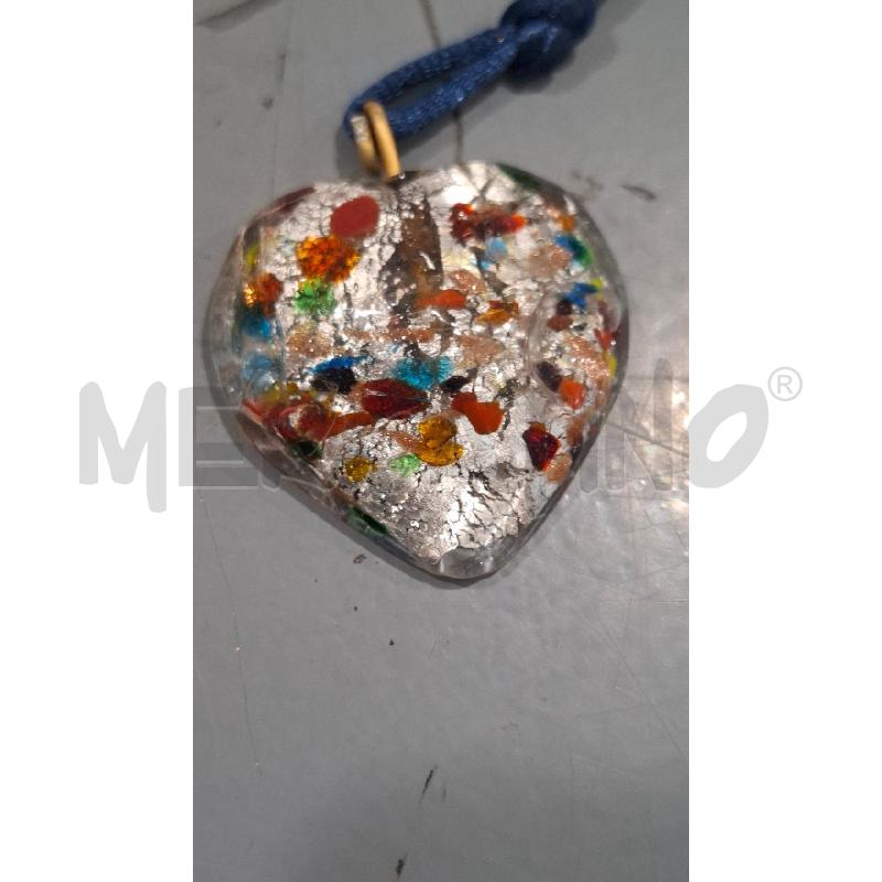 COLLANA CIONDOLO MURANO  CUORE MURRINE CHIARO | Mercatino dell'Usato Salerno fratte 2