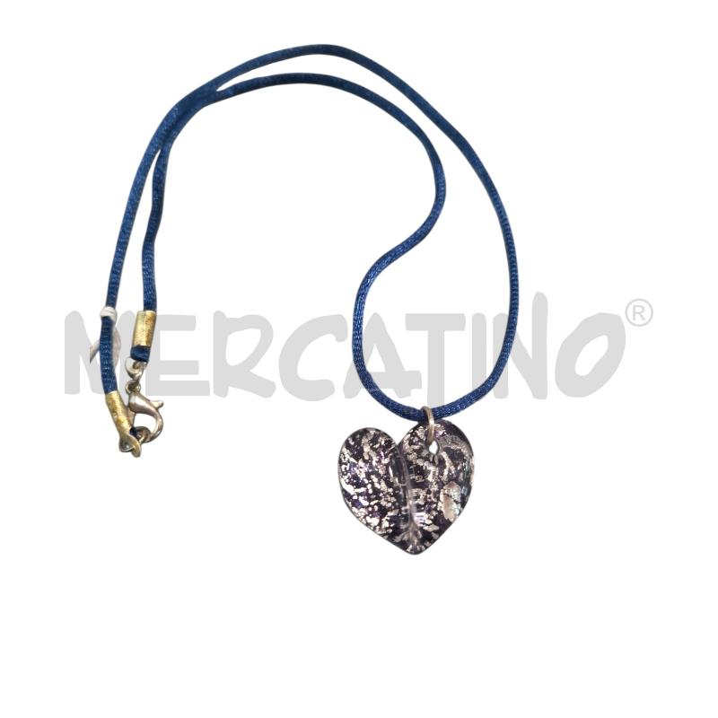 COLLANA CIONDOLO MURANO  VIOLA CUORE | Mercatino dell'Usato Salerno fratte 1