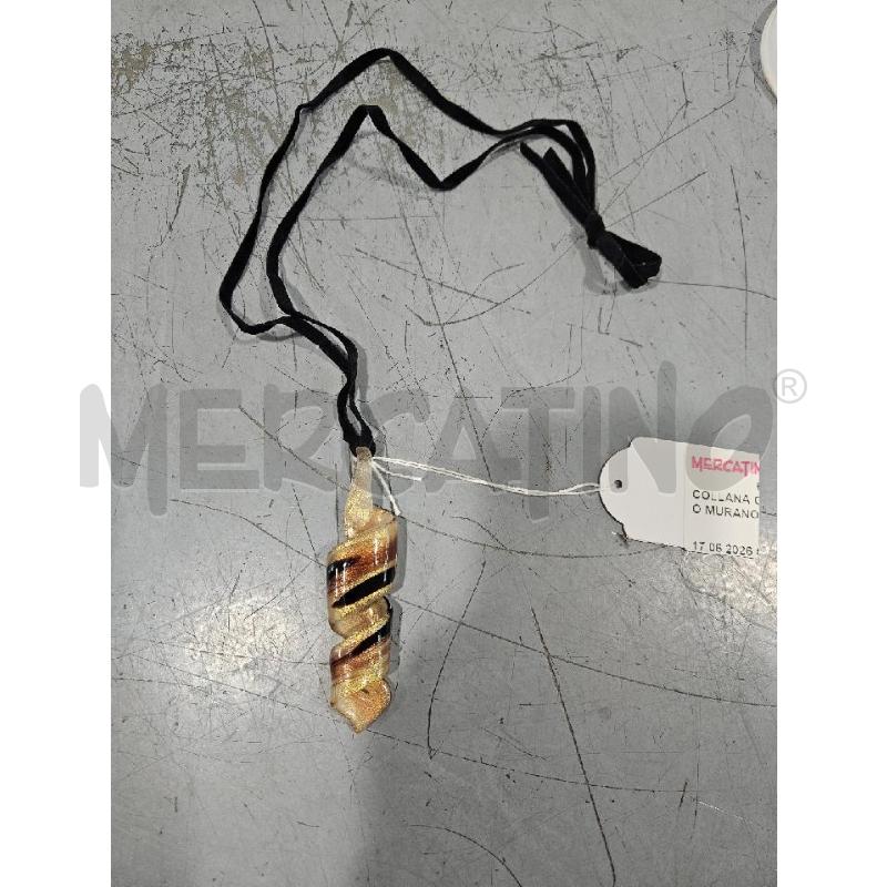 COLLANA CIONDOLO VETRO MURANO DORATO MARRONE SPIRALE | Mercatino dell'Usato Salerno fratte 1