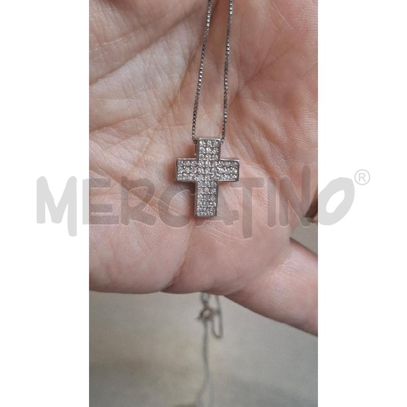 COLLANA CON CROCE ZIRCONCINI A | Mercatino dell'Usato Salerno fratte 2