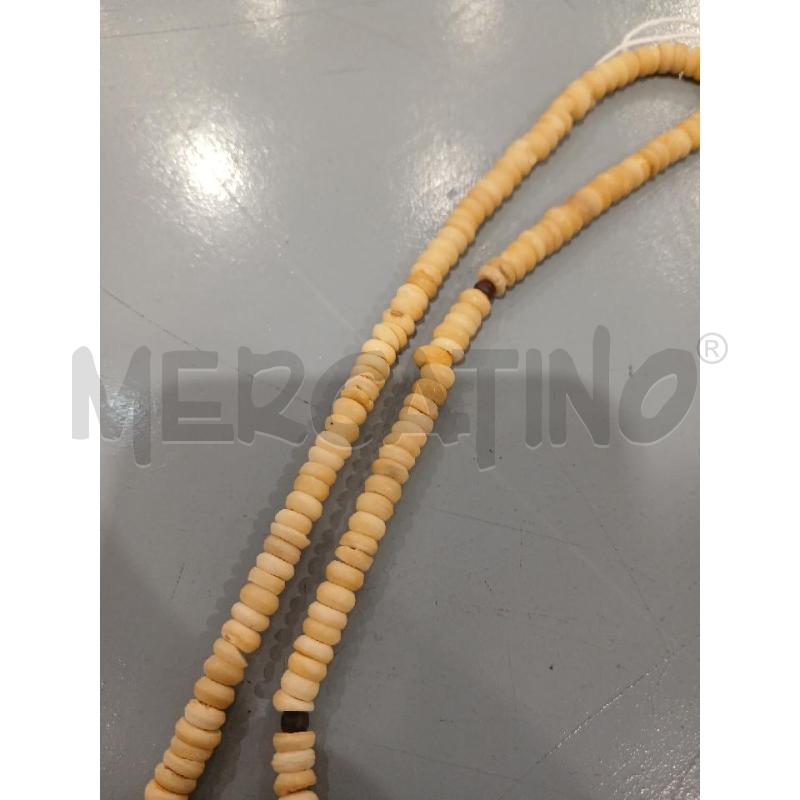 COLLANA ETNICA LEGNO OSSO CON PINNA | Mercatino dell'Usato Salerno fratte 4