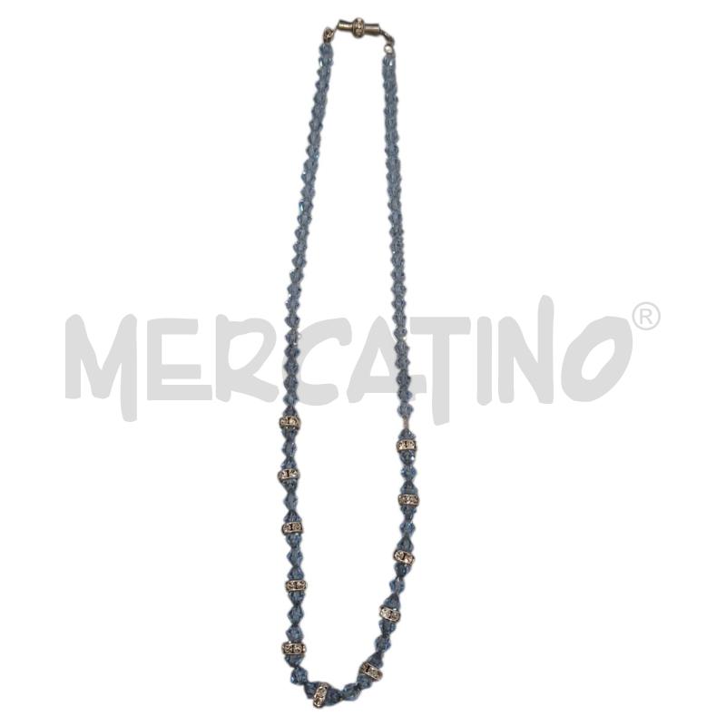 COLLANA GIROCOLLO PIETRINE CELESTE  | Mercatino dell'Usato Salerno fratte 1
