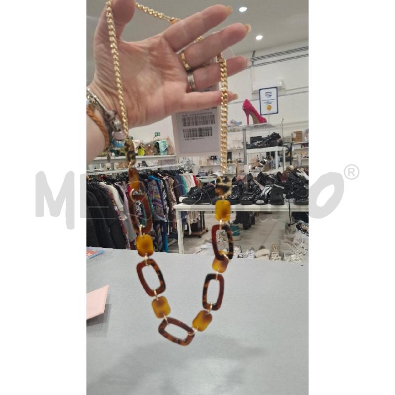 COLLANA INTREND CATENA DORATA RETTANGOLI MARRONI7ANIMALIER 74+6 | Mercatino dell'Usato Salerno fratte 3