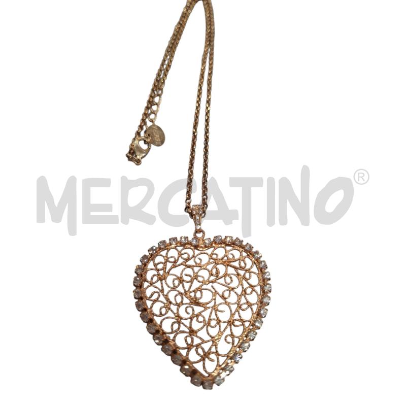 COLLANA KAMIRA CUORE DORATO CON BRILL. | Mercatino dell'Usato Salerno fratte 1