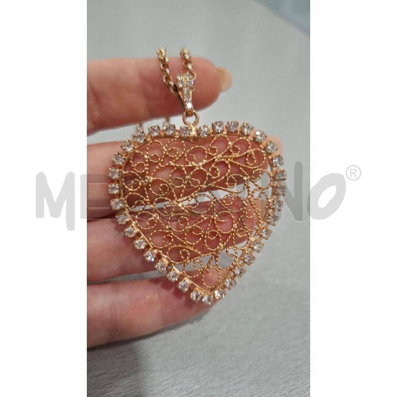 COLLANA KAMIRA CUORE DORATO CON BRILL. | Mercatino dell'Usato Salerno fratte 2