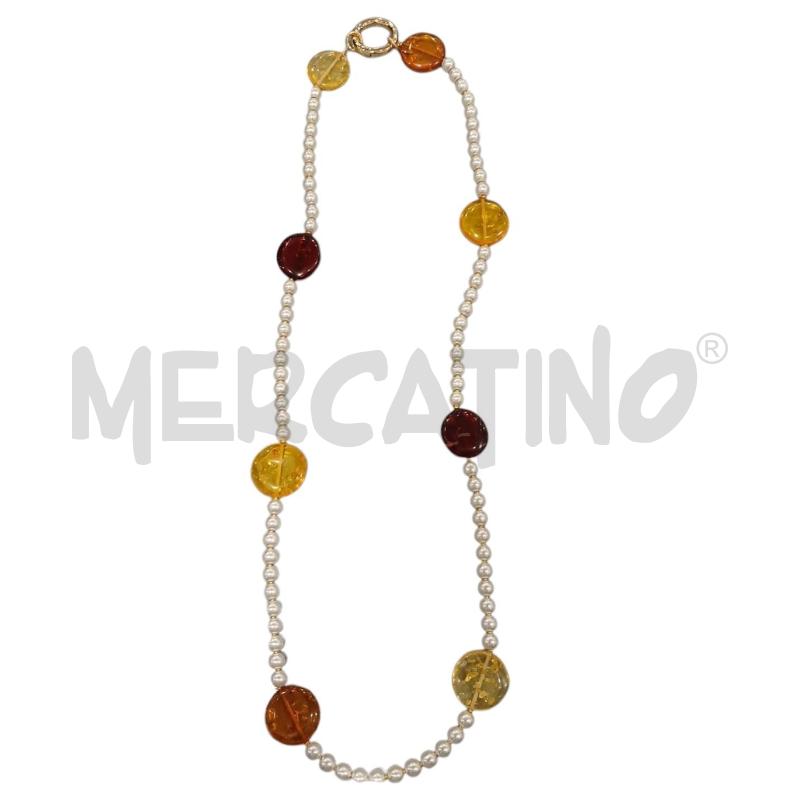 COLLANA KULTO CON PERLINE E SFERE AMBRATE | Mercatino dell'Usato Salerno fratte 1