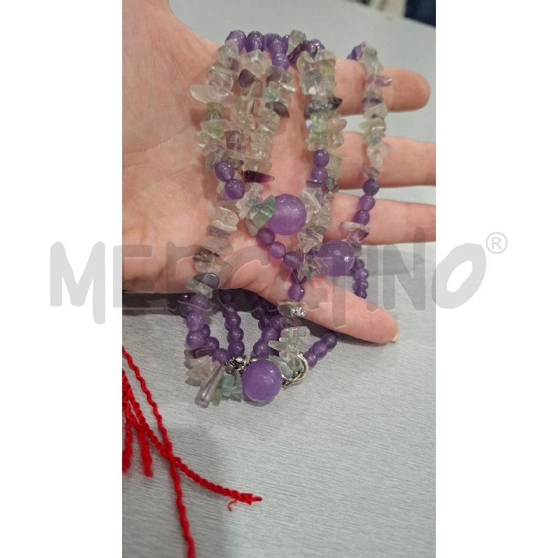 COLLANA PIETRE LILLA E VARIE FANT. VERDI | Mercatino dell'Usato Salerno fratte 2
