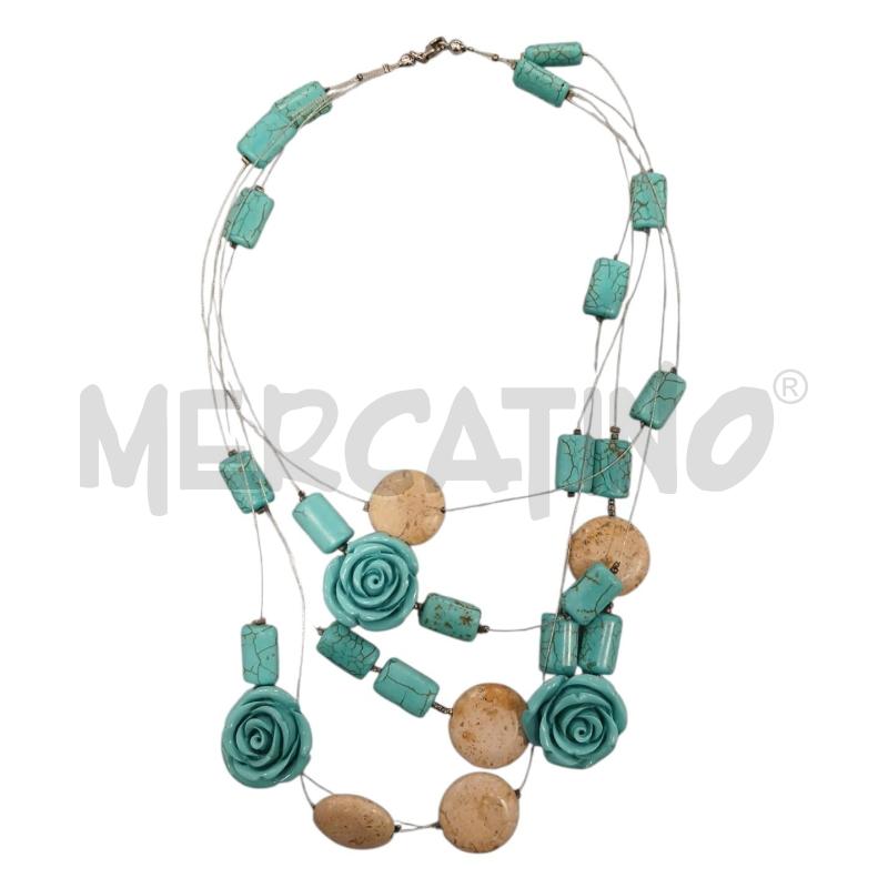 COLLANA PIETRE TURCHESI E BEIGE | Mercatino dell'Usato Salerno fratte 1