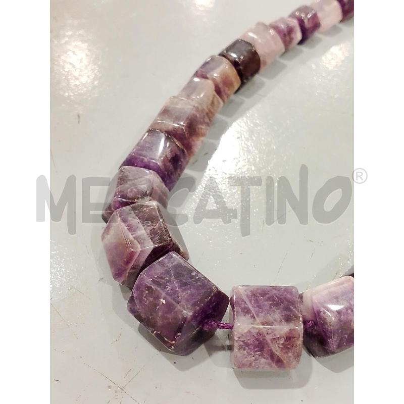 COLLANA PIETRE VIOLA CILINDRICHE | Mercatino dell'Usato Salerno fratte 2