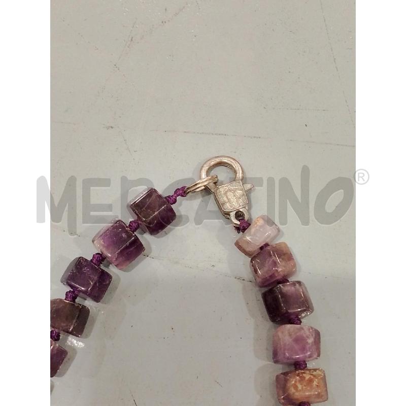 COLLANA PIETRE VIOLA CILINDRICHE | Mercatino dell'Usato Salerno fratte 3