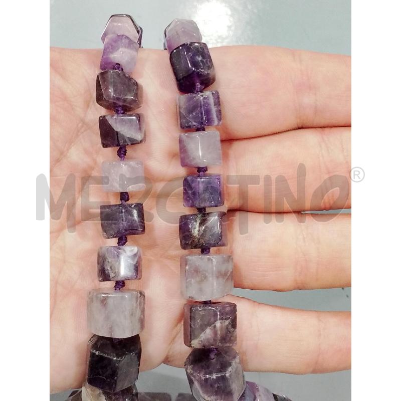 COLLANA PIETRE VIOLA CILINDRICHE | Mercatino dell'Usato Salerno fratte 4