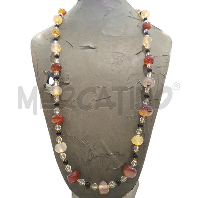 COLLANA PIETRINE BEIGE BIANCHE NERE | Mercatino dell'Usato Salerno fratte 1