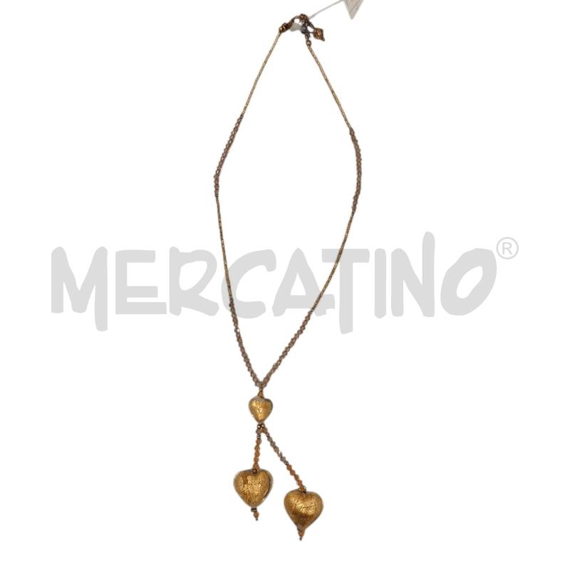 COLLANA REBOLLO CRISTALLO E CUORI IN MURANO | Mercatino dell'Usato Salerno fratte 1
