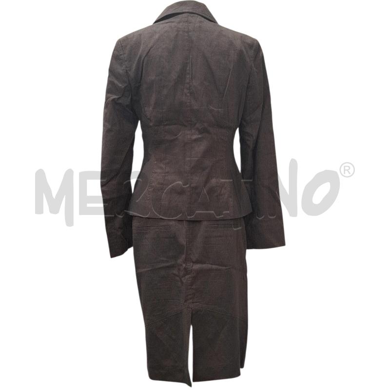COMPLETO DONNA CLASS MARRONE GESSATO MISTO LINO7COTONE | Mercatino dell'Usato Salerno fratte 2