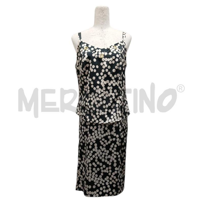 COMPLETO DONNA MARIO PUCCI CECCONI NERO POIS BIANCHI TG.44 | Mercatino dell'Usato Salerno fratte 1