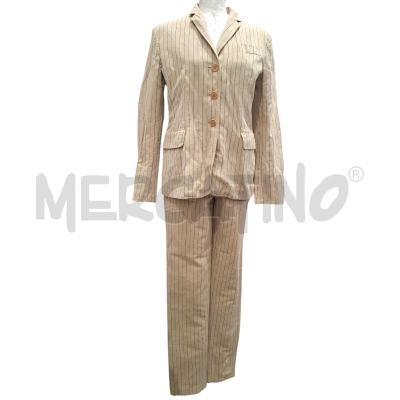 COMPLETO DONNA MOSCHINO CHIP AND CHIC BEIGE GESSATO MISTO LINO/COTONE | Mercatino dell'Usato Salerno fratte 1