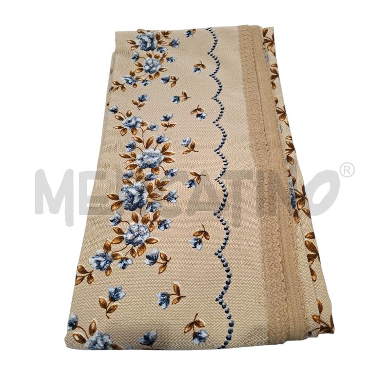 COPRI LETTO BEIGE CON FIORI BLU  | Mercatino dell'Usato Salerno fratte 1